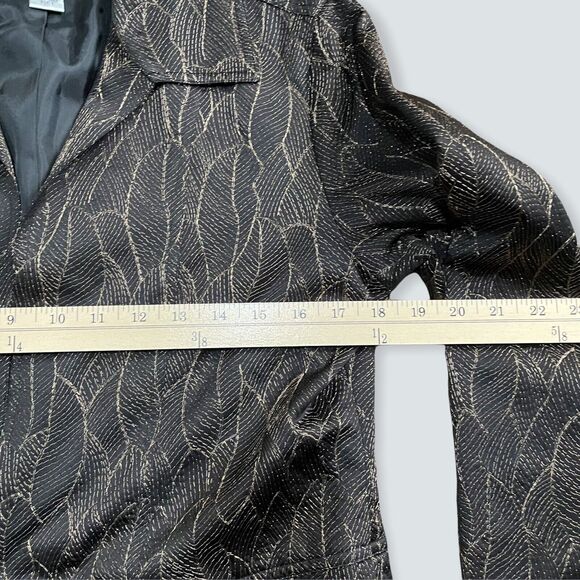 Chico's Metallic Leaf‎ Lined Blazer size 1 Preowned No Button Great Condition - Picture 5 of 12
